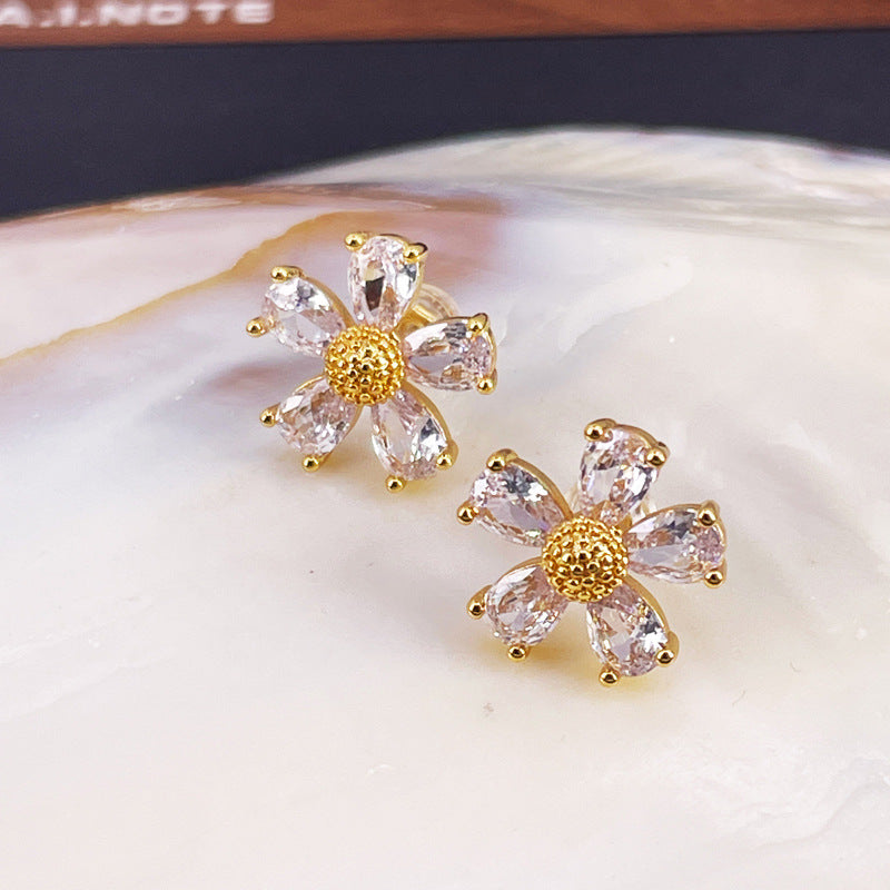 Daisy Flower Stud Earrings with S925 Posts