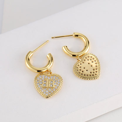 Agate love stud earrings 2025 new popular Ankola red earrings light luxury high-end small fragrant wind earrings