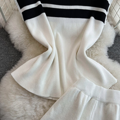 Daily Women's Casual Stripe Polyester Pants Sets Pants Sets