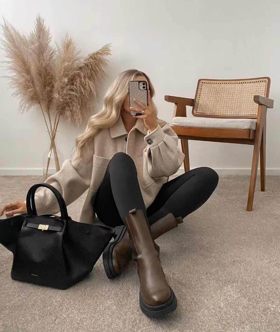 Women's Streetwear Solid Color Single Breasted Woolen Coat Woolen Coat