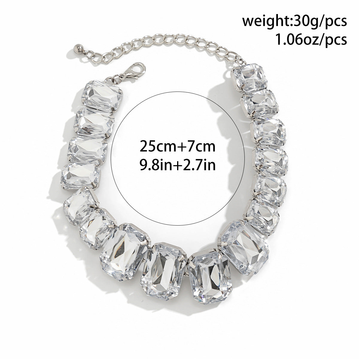 Glam Exaggerated Geometric Water Droplets Rhinestones Rhinestone Iron Tennis Chain Choker