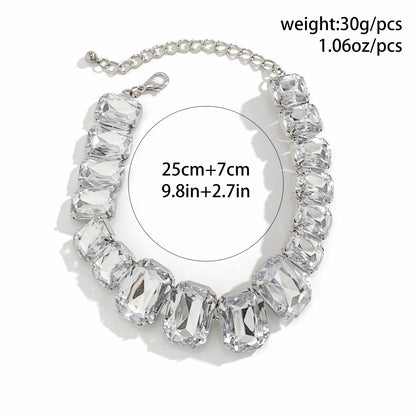 Glam Exaggerated Geometric Water Droplets Rhinestones Rhinestone Iron Tennis Chain Choker