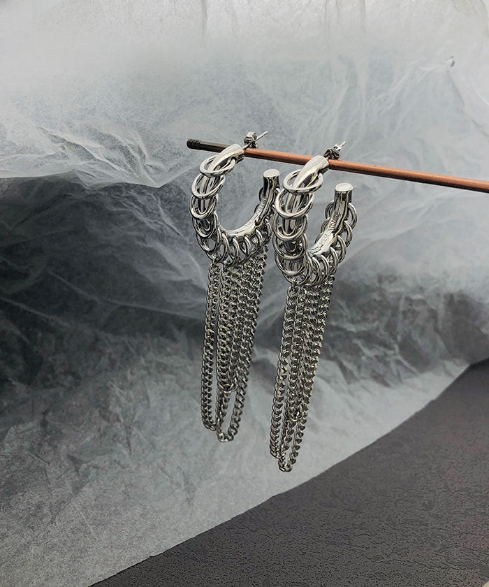 1 Pair Vintage Style Exaggerated Geometric chain Copper Earrings