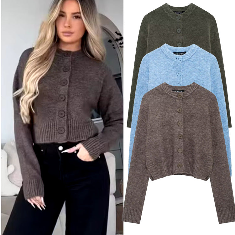 Women's Cardigan Long Sleeve Sweaters & Cardigans Vacation Simple Style Solid Color