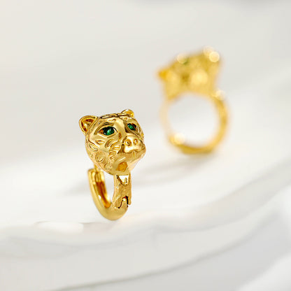 Leopard Head Zircon Stud Earrings
