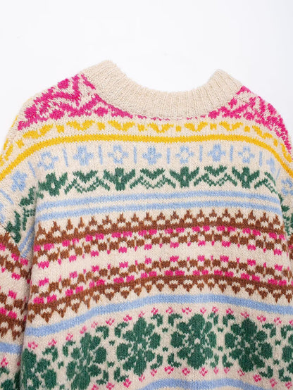 Women's Sweater Long Sleeve Sweaters & Cardigans Streetwear Flower