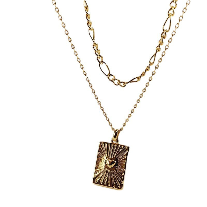 Layered Geometric Pendant Necklace