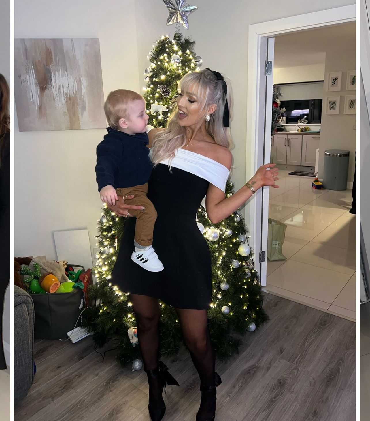 Women's Sheath Dress Streetwear Strapless Contrast Binding Sleeveless Contrast Collar Above Knee Holiday Daily