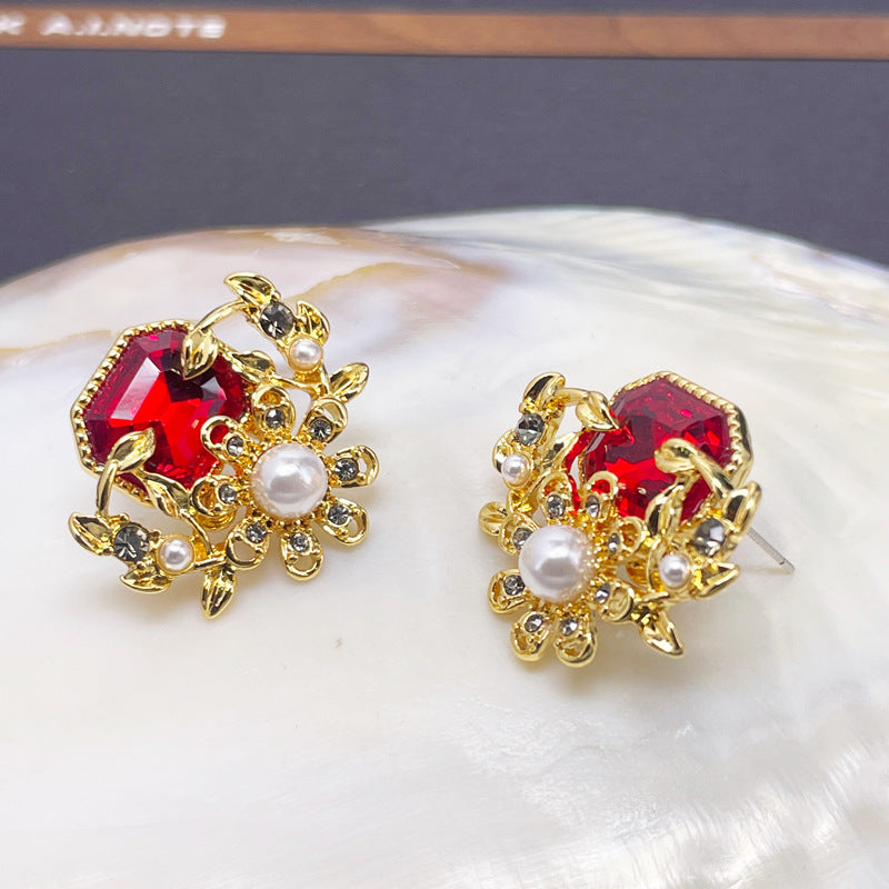 Vintage 18K Gold Plated Stud Earrings