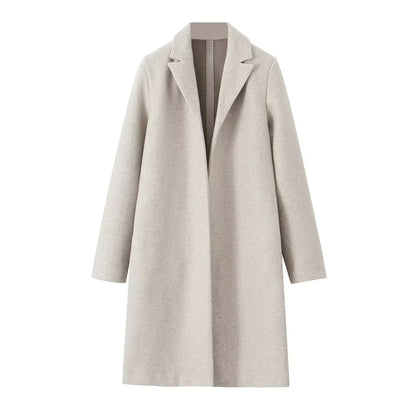 Women's Vacation Simple Style Solid Color Woolen Coat Woolen Coat