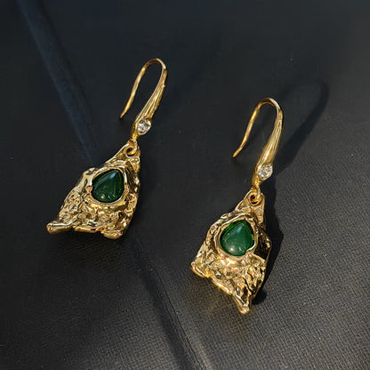 AB设计师新款耳环铜镀真金耳钉925银针耳坠复古复古高级感女饰品