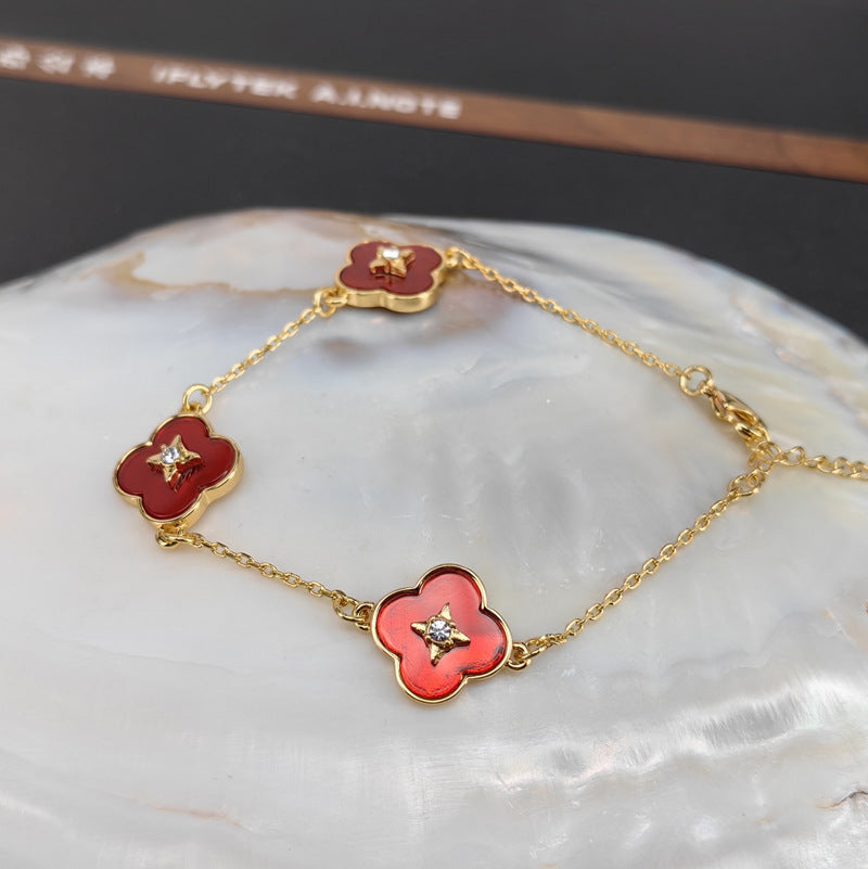 Clover Natural Stone Bracelet