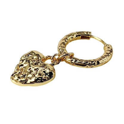 Minimal Heart Gold Plated Stud Earrings
