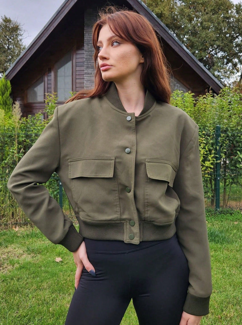 Women's Streetwear Solid Color Single Breasted Coat Casual Jacket
