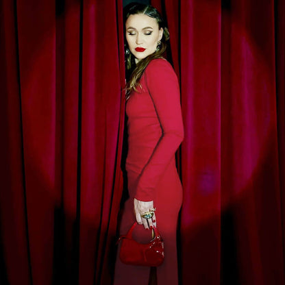 Women's Sheath Dress Elegant Round Neck Thigh Slit Long Sleeve Solid Color Maxi Long Dress Banquet Daily