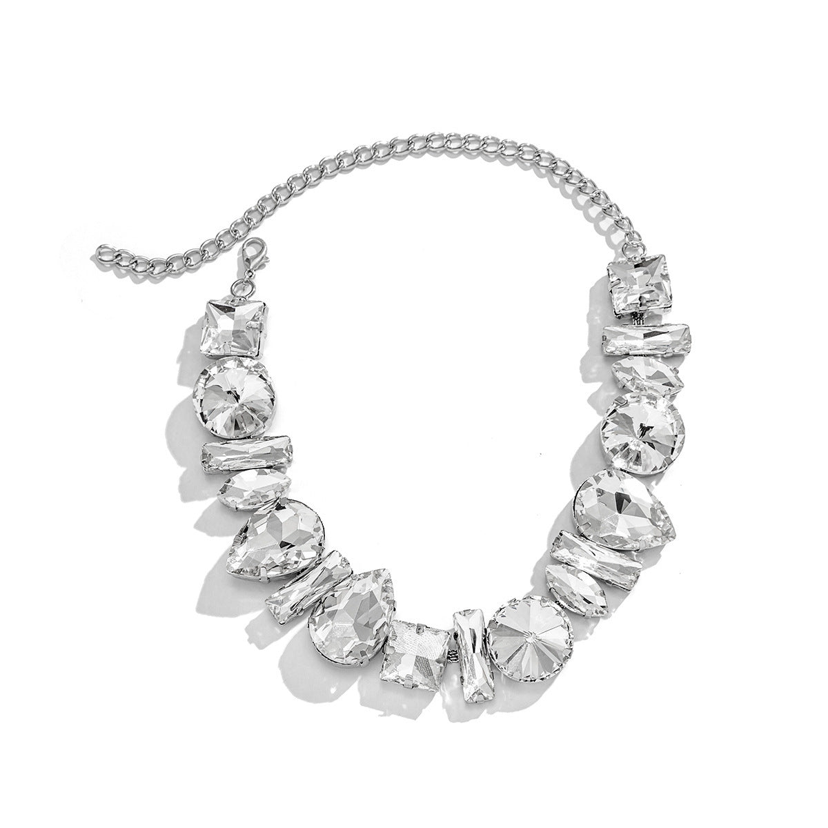 Glam Exaggerated Geometric Water Droplets Rhinestones Rhinestone Iron Tennis Chain Choker