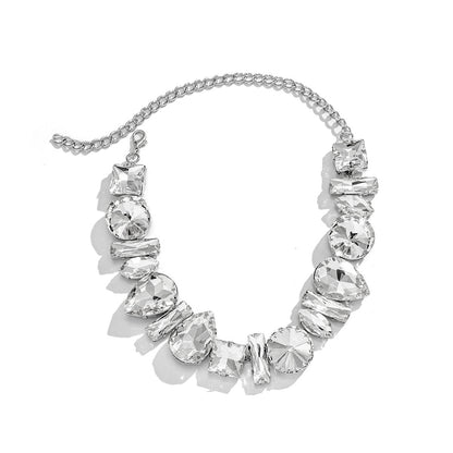 Glam Exaggerated Geometric Water Droplets Rhinestones Rhinestone Iron Tennis Chain Choker