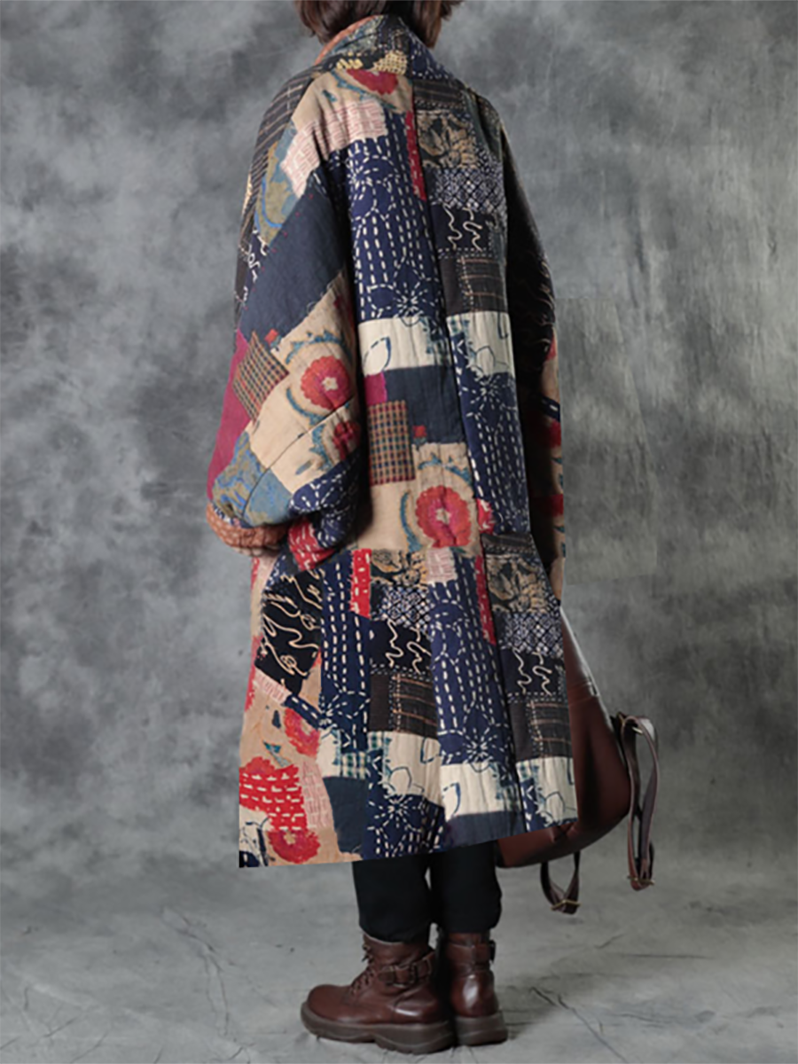 Plus Size Winter Batwing Sleeve Pocket Coat