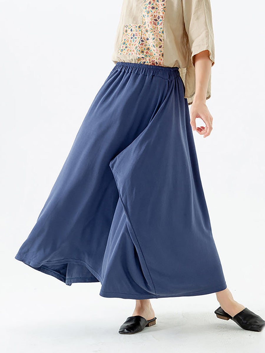 Plus Size - Women Solid Color Pocket Elastic Waist Skirt
