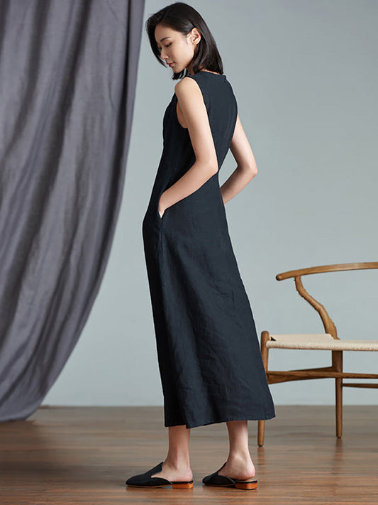 Plus Size S-Shaped Curve Spliced Solid Color Dress