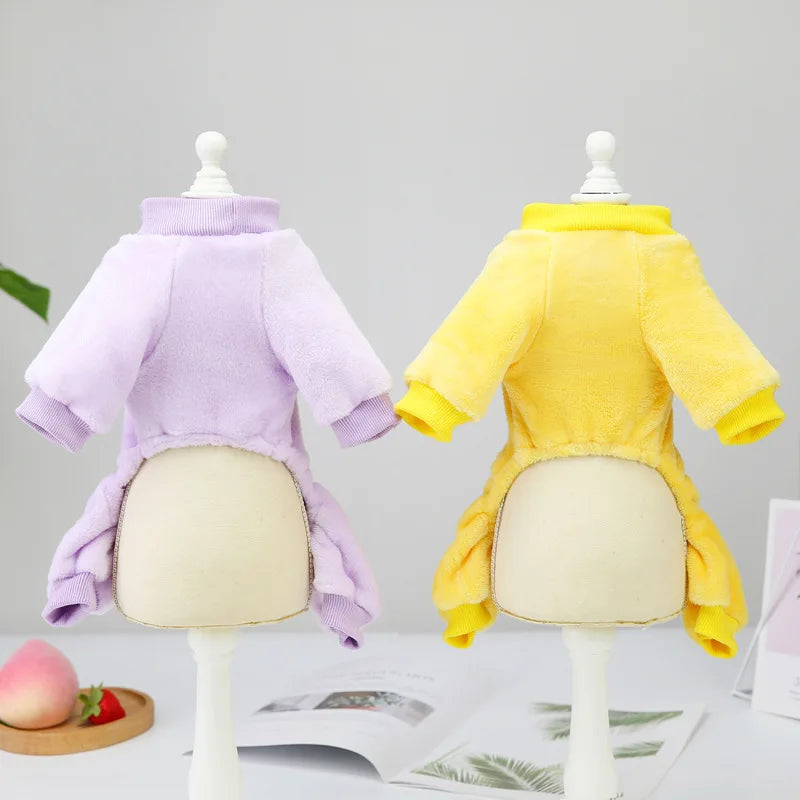 Kawaii Dog Jumpsuit Winter Warm Dog Clothes for Small Dogs Puppy Cat Costume Yorkie French Bulldog Clothing Chihuahua Pajamas