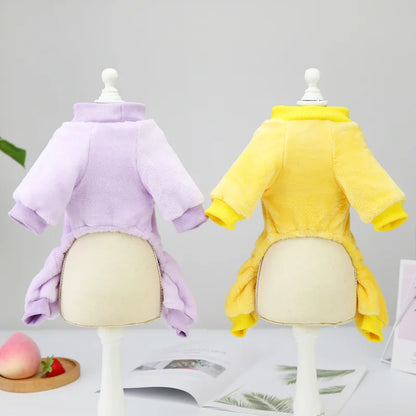 Kawaii Dog Jumpsuit Winter Warm Dog Clothes for Small Dogs Puppy Cat Costume Yorkie French Bulldog Clothing Chihuahua Pajamas