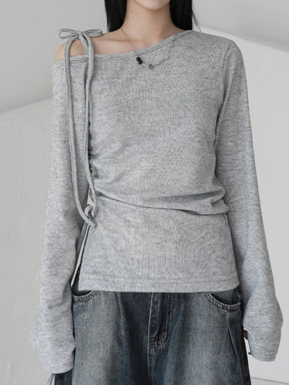 fashionSkew Collar Solid Loose T-shirt Basic Vintage Streetwear Korea Casual Fashion Clothings Elastic 90s Elegant Tops