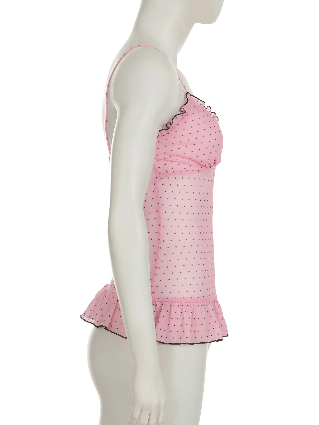 fashion Polka Dot Bow V-neck Backeless Camisole Sexy Slim Chic Vintage Sleeveless Tops Bodycon Sweet Streetwear Bustiers