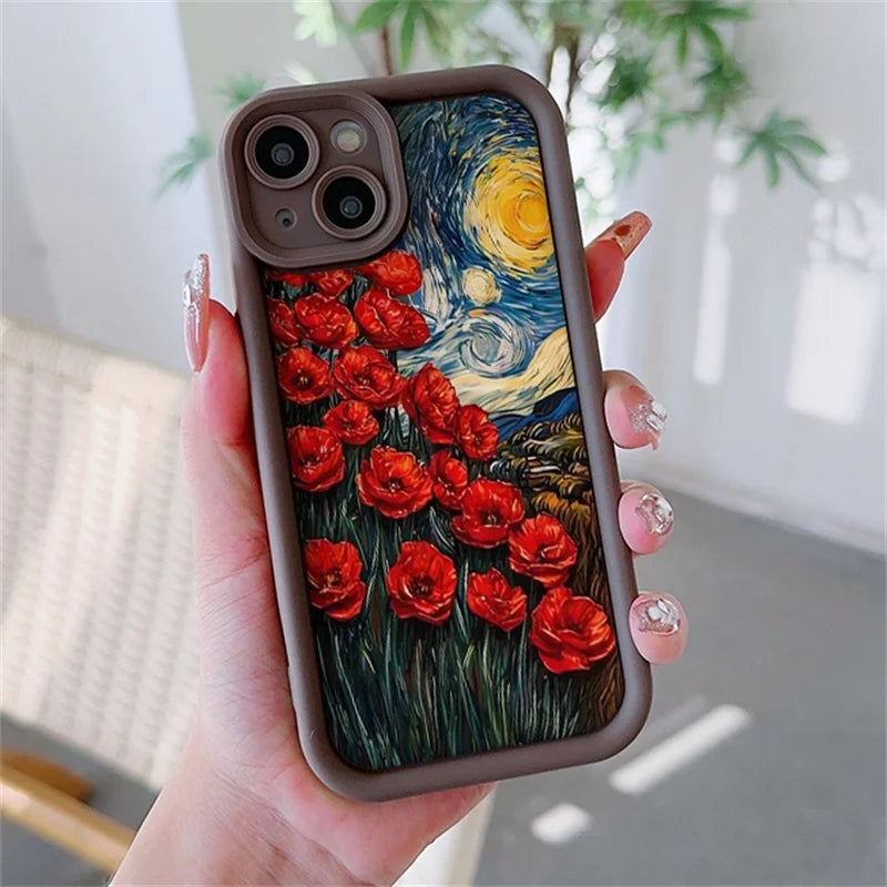 Case for Motorola Moto Edge 50 Pro 60 Fusion 40 NEO G84 G54 G75 G35 G85 5G G32 G52 G60 Silicone INS Starry Sky Sunflowers Cover