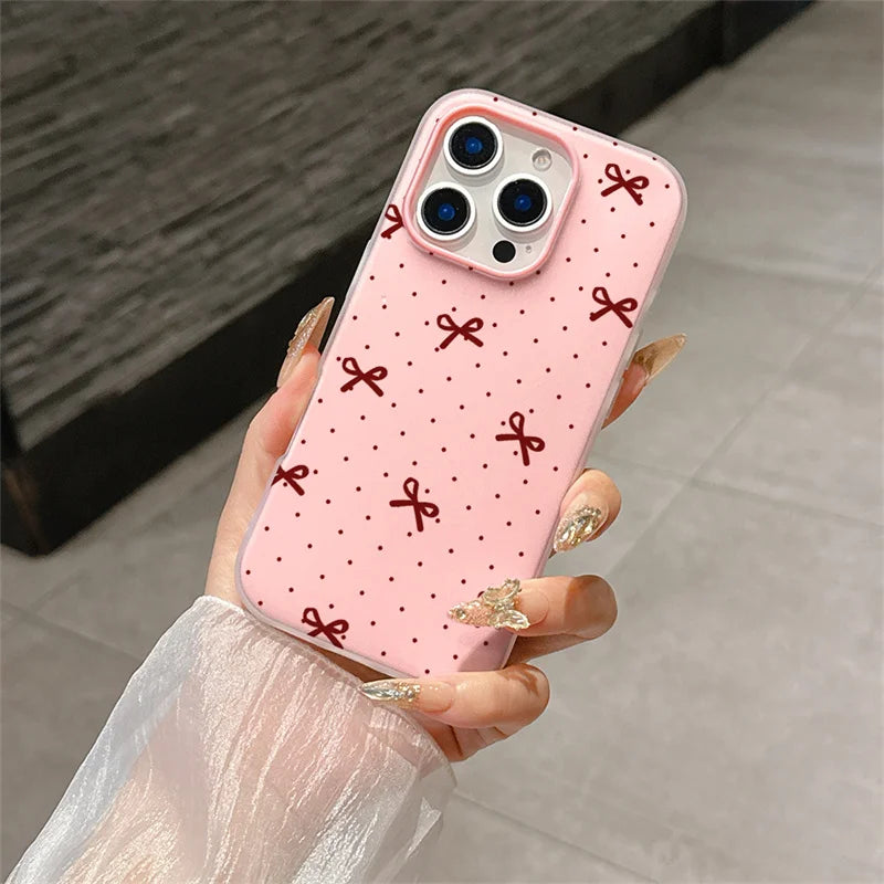 Phone Case For Huawei Honor 400 Pro Magic 6 Lite 90 Lite X9B X7B Polka Dot Red Bowknot Matte Soft Candy Full Protection Shell