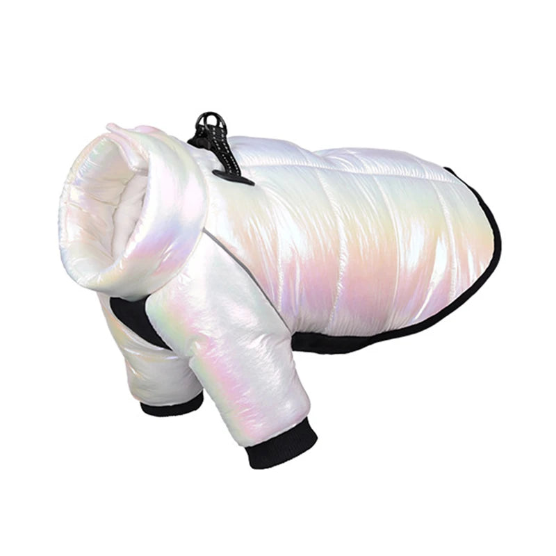 Winter Dog Down Jacket Waterproof Dog Clothes for Small Dogs Build-in Collar Puppy Jumpsuit Reflective Pet Coat French Bulldog