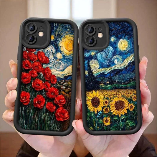Case for Motorola Moto Edge 50 Pro 60 Fusion 40 NEO G84 G54 G75 G35 G85 5G G32 G52 G60 Silicone INS Starry Sky Sunflowers Cover