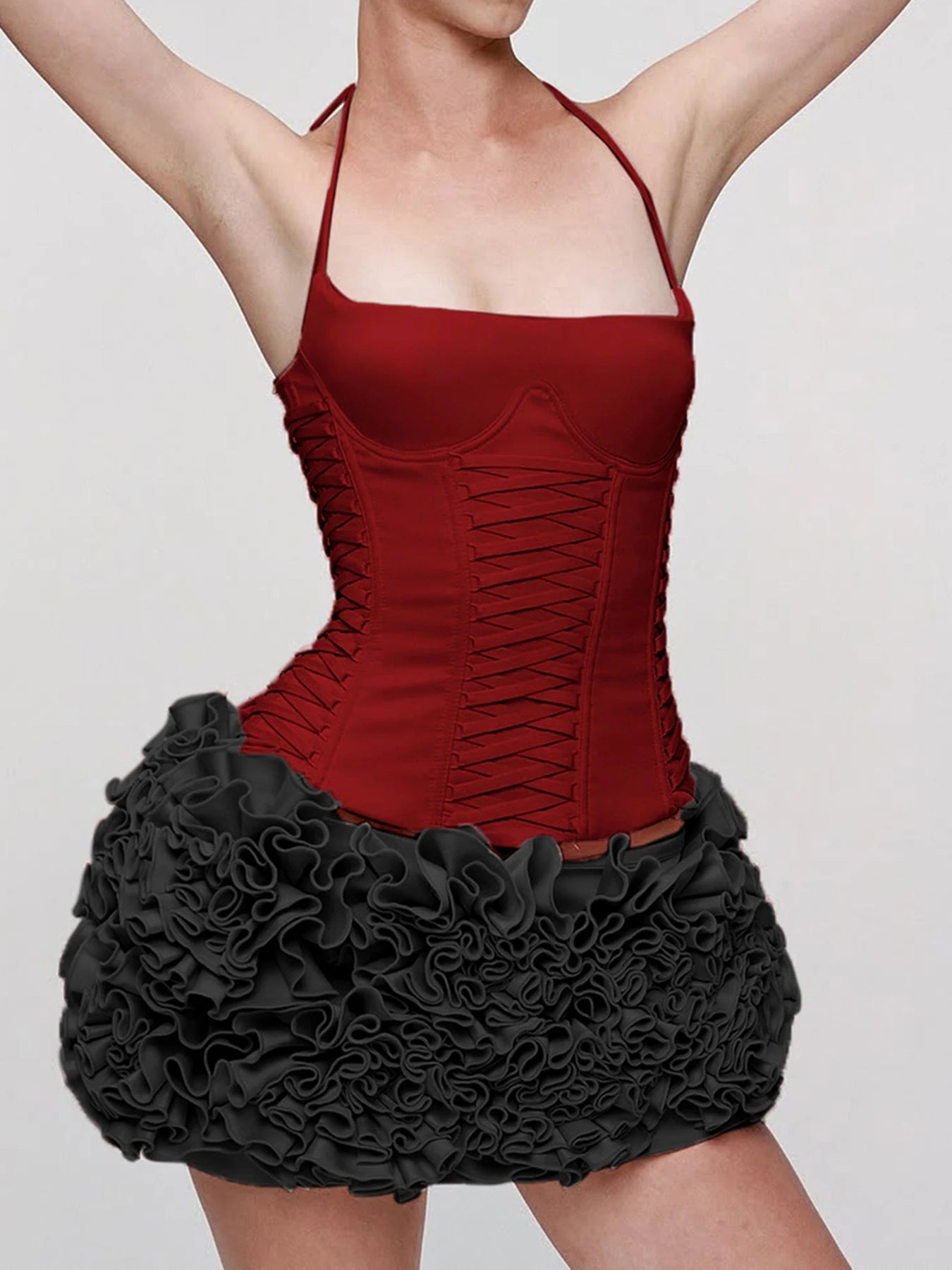 fashionFashion Halter Backless Solid Tops Bandage Basic Sexy Streetwear Slim Chic Vest Casual 90s Y2k Vacation Outfits