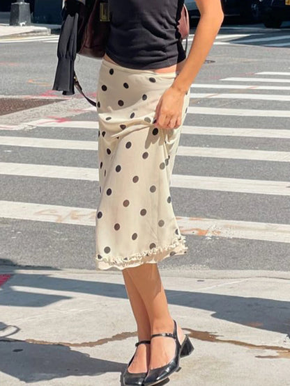 fashionY2K Aesthetic Korean Fashion Polka Dot Skirts Low Waisted Cute Outfits Vintage Harajuku Chic Women Bottoms