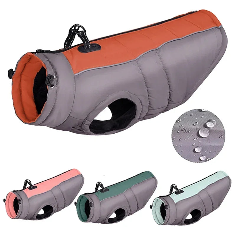 Adjustbale Big Dog Jacket Waterproof Pet Clothes for Medum Large Dogs Winter Warm Dog Vest French Bulldog Custome Labrador Coat