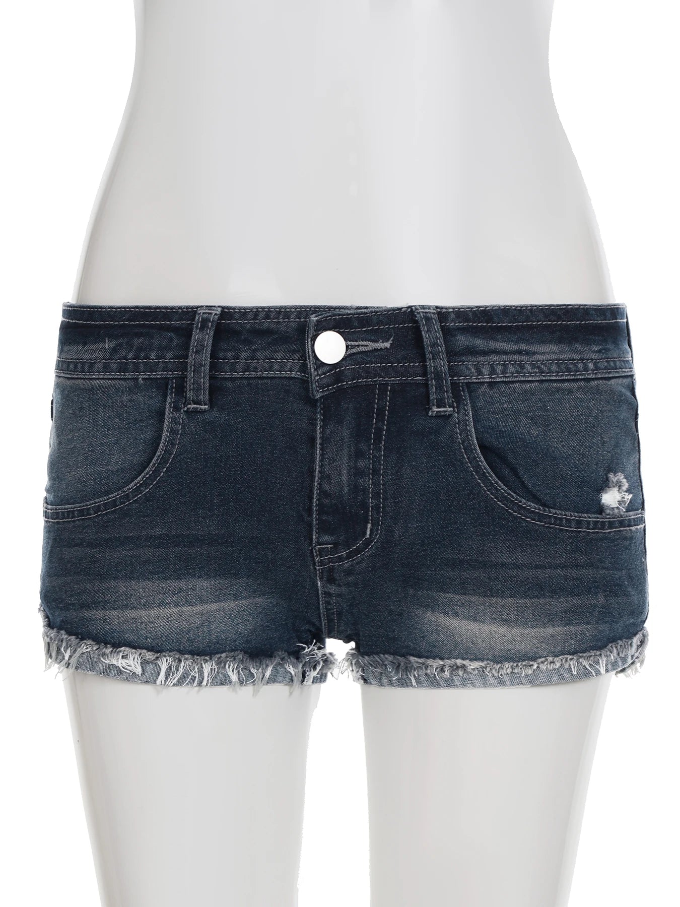 fashion Low Waisted Denim Hottie Shorts Blue Sexy Slim Chic Vintage Streetwear Clothes Retro Summer All-match Bottoms