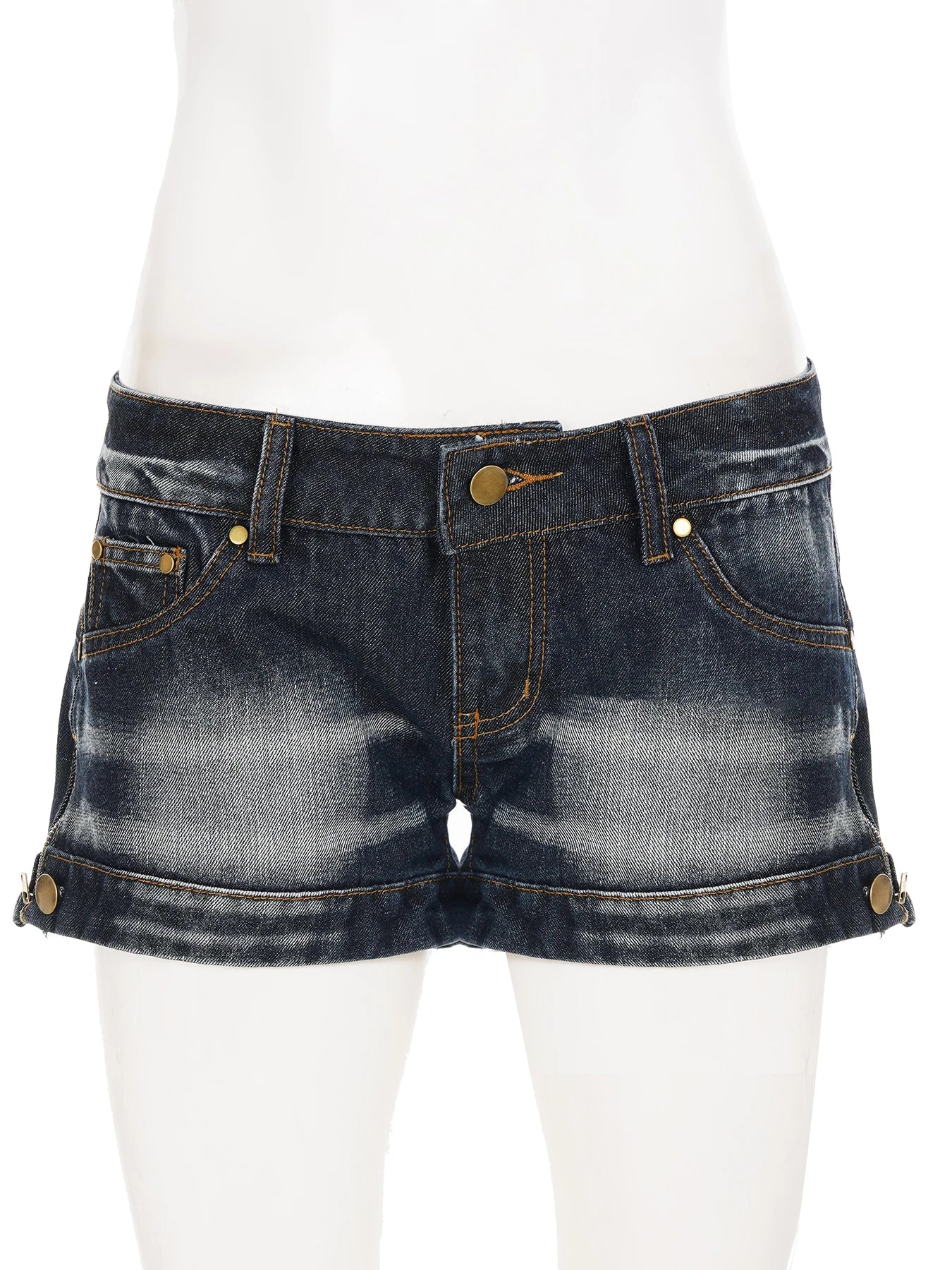 fashion Low Waisted Denim Hottie Shorts Blue Sexy Slim Chic Vintage Streetwear Clothes Retro Summer All-match Bottoms