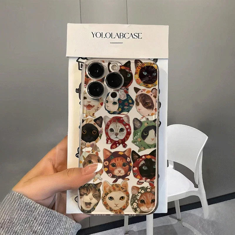 Phone Case For Motorola Moto Edge 40 Pro G53 G30 G32 G73 G72 G71 G22 G52 G60 G60S G9 Play Plus Shell TPU Black Cat