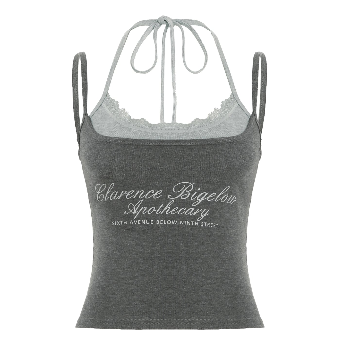 fashion Fake Two Pieces Color Contrast Camisole Backless Letter Print Slim Sexy Casual Slim Crop Top Basic Sweet Clothings