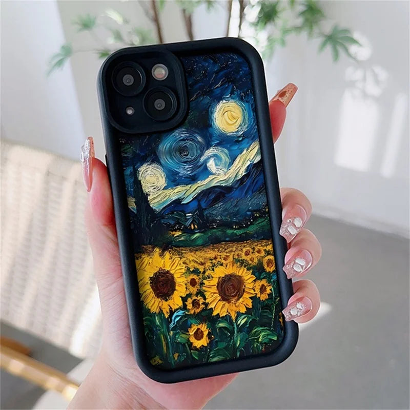 Case for Motorola Moto Edge 50 Pro 60 Fusion 40 NEO G84 G54 G75 G35 G85 5G G32 G52 G60 Silicone INS Starry Sky Sunflowers Cover