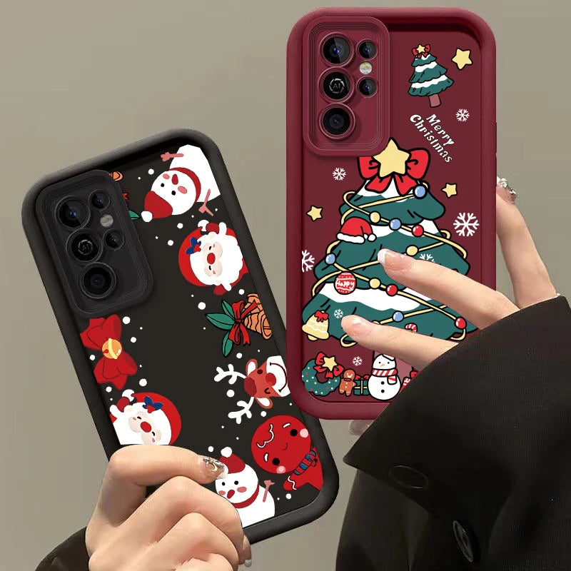 Cartoon Christmas Pattern Phone Cases For Motorola Moto Edge 50 Pro 60 Fusion 40 NEO G84 G54 G75 G35 G85 5G G32 G52 G60 Case