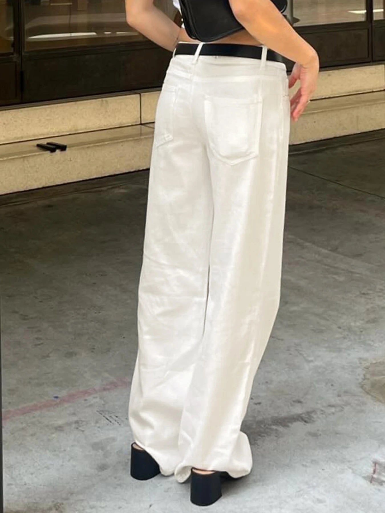 fashion Basic Aesthetic Casual Slim Denim Pants Low Waisted Fashion Y2K Jeans Streetwear Harajuku Pockets Cotton Bottoms