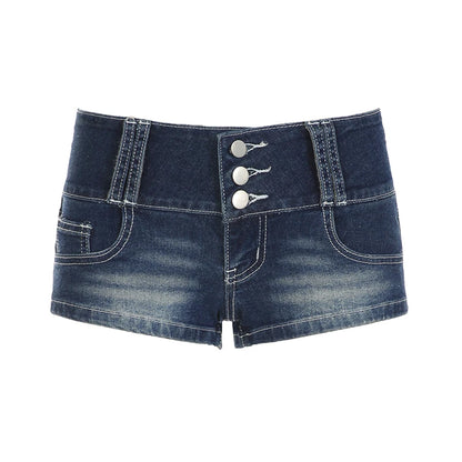 fashion Low Waisted Hottie Denim Shorts Casual Sexy Vintage Basic Retro Clothings Streetwear Chic Slim Fashion Bottoms