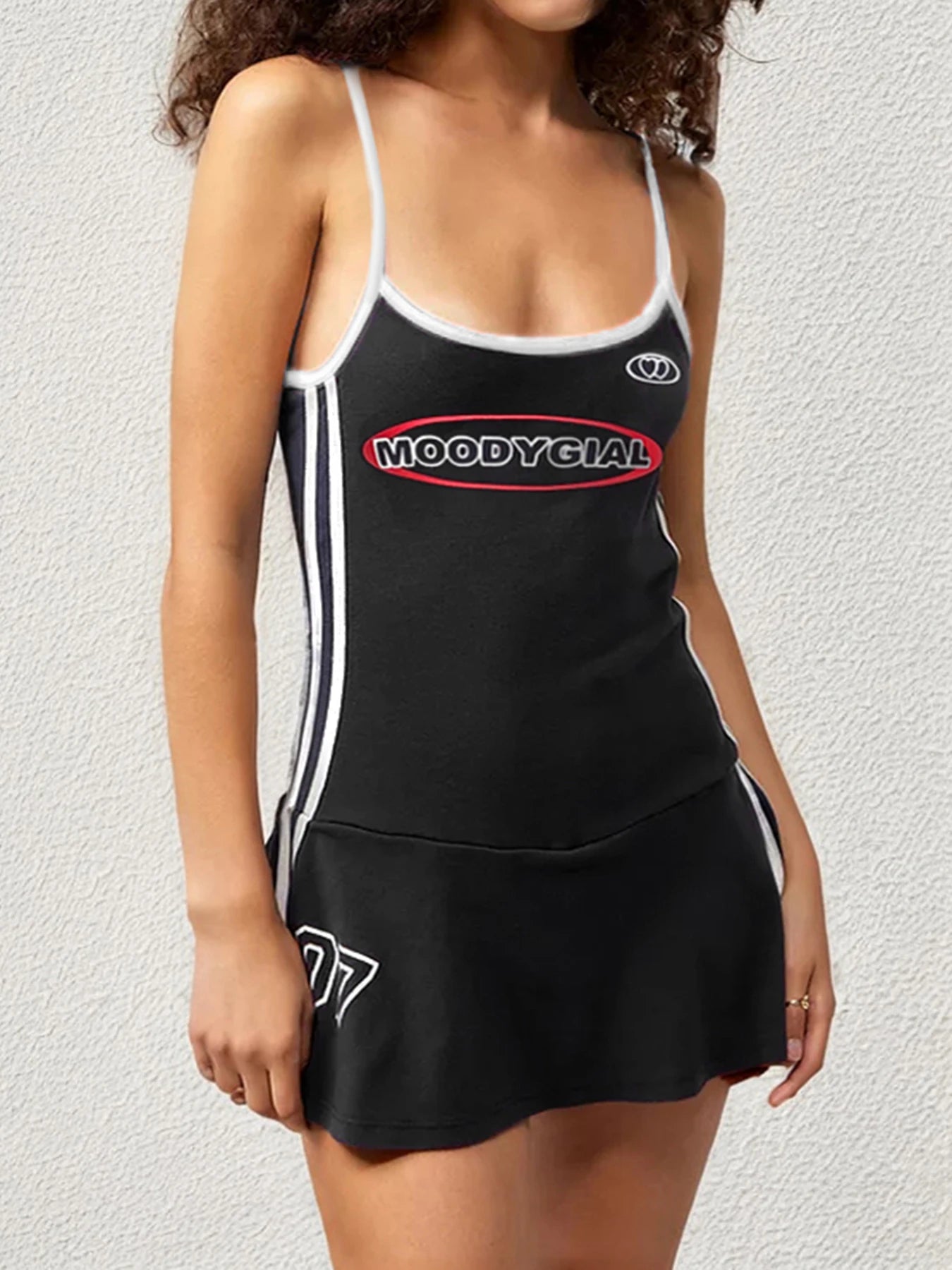 fashion New Sporty Leisure Mini Dress Sexy Preppy Style Letter Print Backless Outfits Casual Fashion Chic Y2K Women Cloth