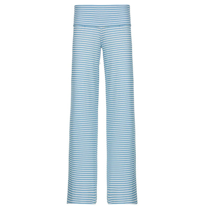 fashionStreetwear Striped Print Loose Pants Turn-down Waist Y2K Wide Leg Trousers Harajuku Chic 2000s Cute Bottoms