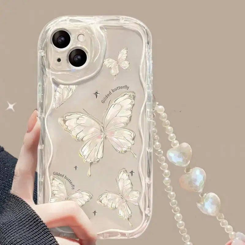 3D Flower Chain Lanyard Phone Case For Redmi Note 13 Pro Plus 5G 13C 4G Soft Wavy Edge Oil Painting Flowers Protective Cover