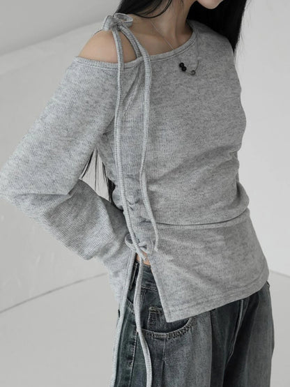 fashionSkew Collar Solid Loose T-shirt Basic Vintage Streetwear Korea Casual Fashion Clothings Elastic 90s Elegant Tops
