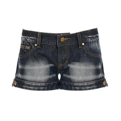 fashion Low Waisted Denim Hottie Shorts Blue Sexy Slim Chic Vintage Streetwear Clothes Retro Summer All-match Bottoms