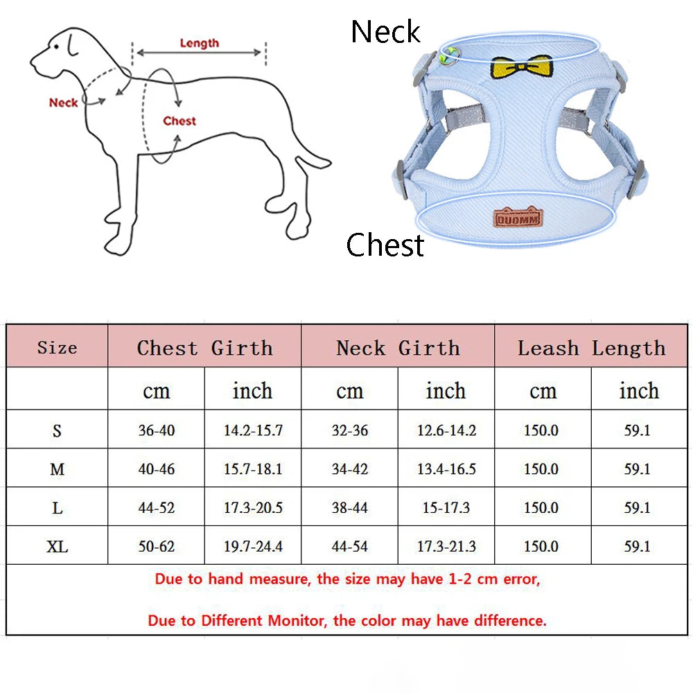 Summer Corduroy Dog Harness and Leash Set for Small Medium Dogs Breathable Puppy Cat Harness Vest Pet Chihuahua Walking Leash