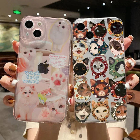 Phone Case For Motorola Moto Edge 40 Pro G53 G30 G32 G73 G72 G71 G22 G52 G60 G60S G9 Play Plus Shell TPU Black Cat